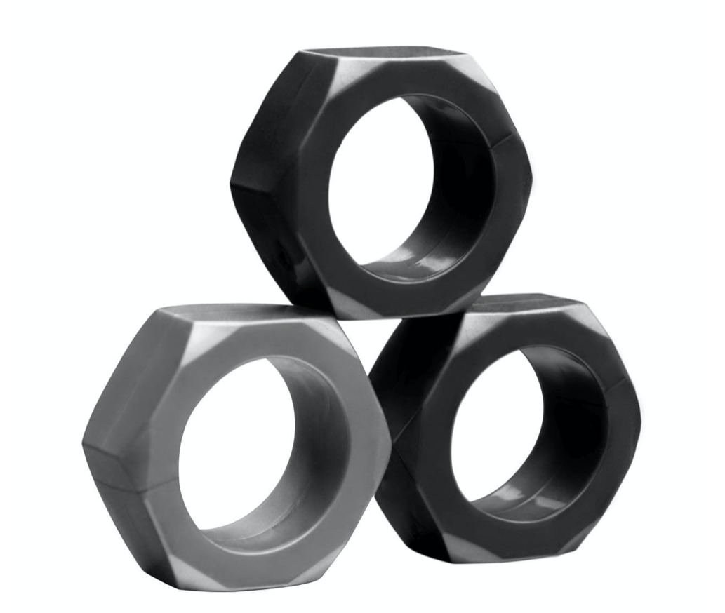 Tom of Finland 3-Piece Silicone Cock Nuts Set