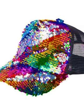 Rainbow Flip Sequin Trucker Hat