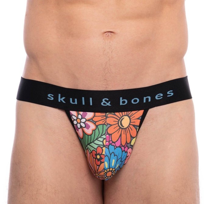 skull & bones Groovy Floral Thong