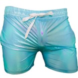Knobs Iridescent Metallic Shorts - Light Blue