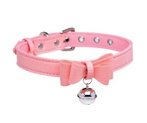pink collar with bell