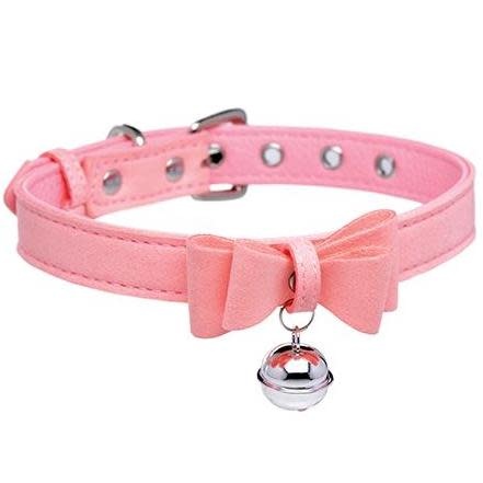 Master Series: Sugar Kitty Cat Bell Collar (Pink/Silver)