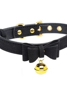 Sugar Kitty Cat Bell Collar (Black/Gold)