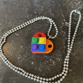 Alan Leingang Rainbow Heart Pendant