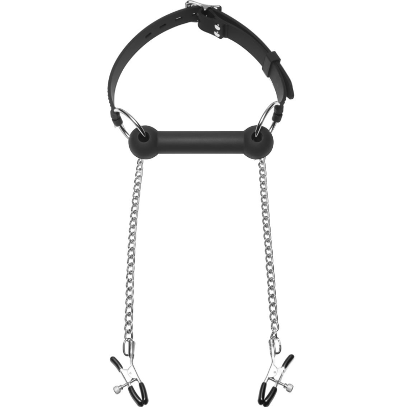 Equine Bit Gag with Nipple Clamps