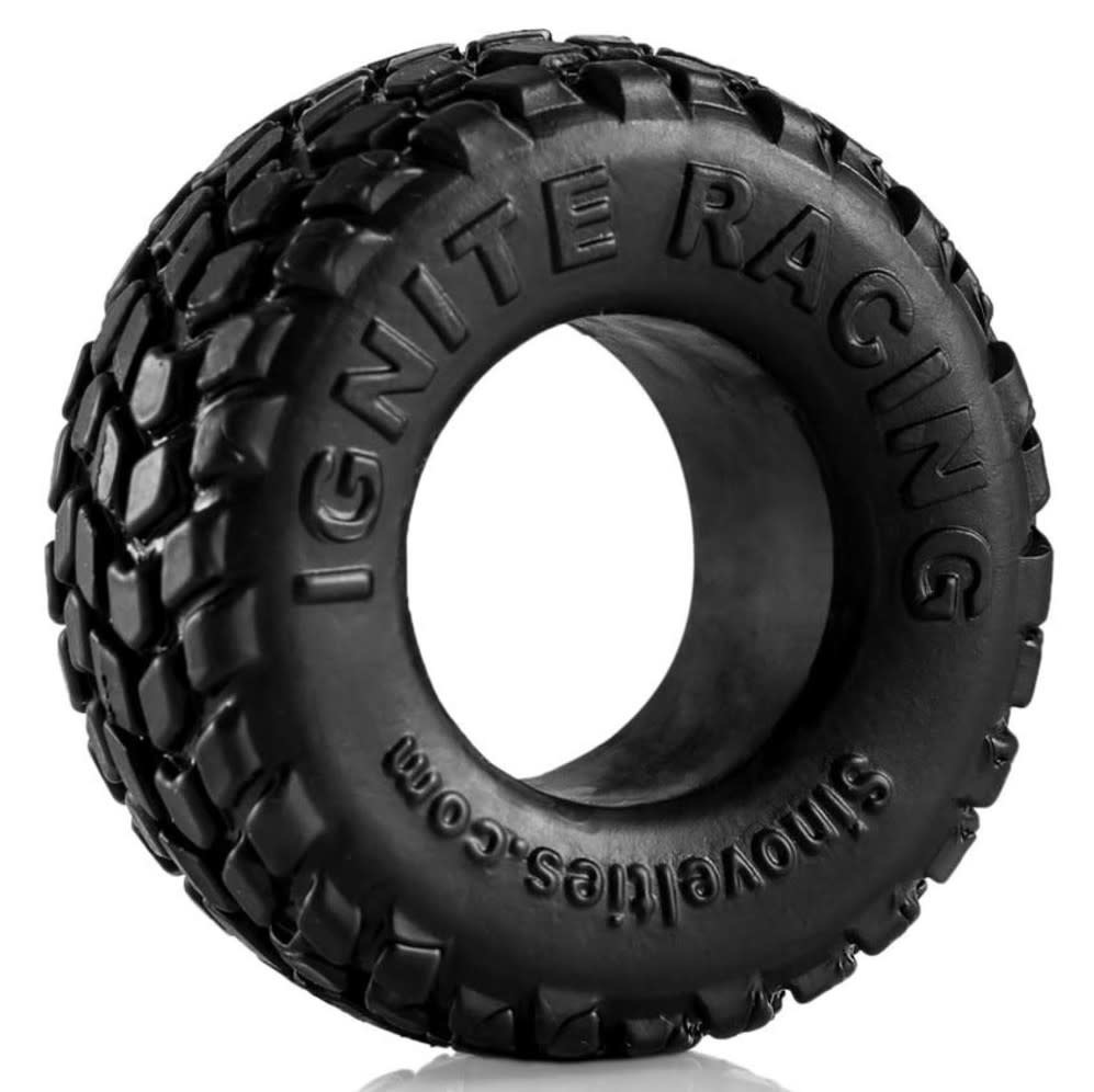FERRA Men's Ring Black Zirconium Supercar Tire Tread