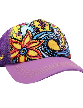 Waveflower Trucker Hat - Purple