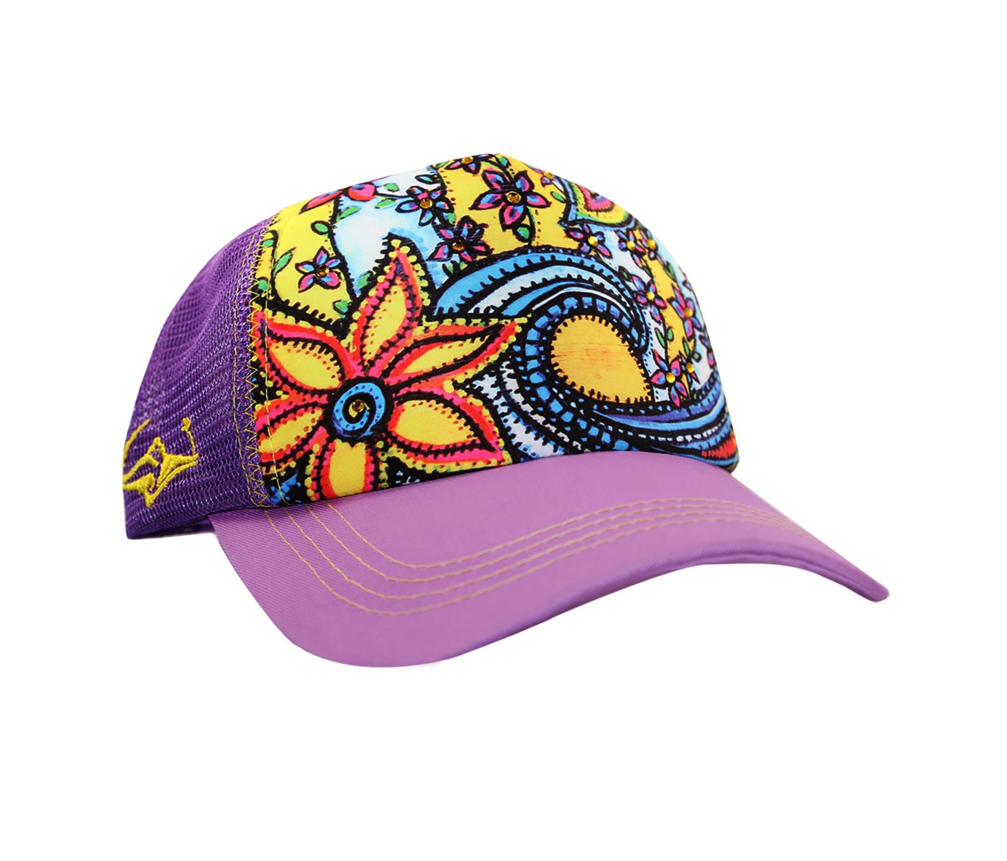 Waveflower Trucker Hat - Purple