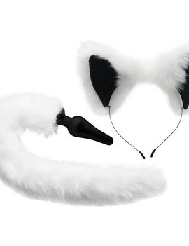 Tailz Plug & Ear Set - White Fox