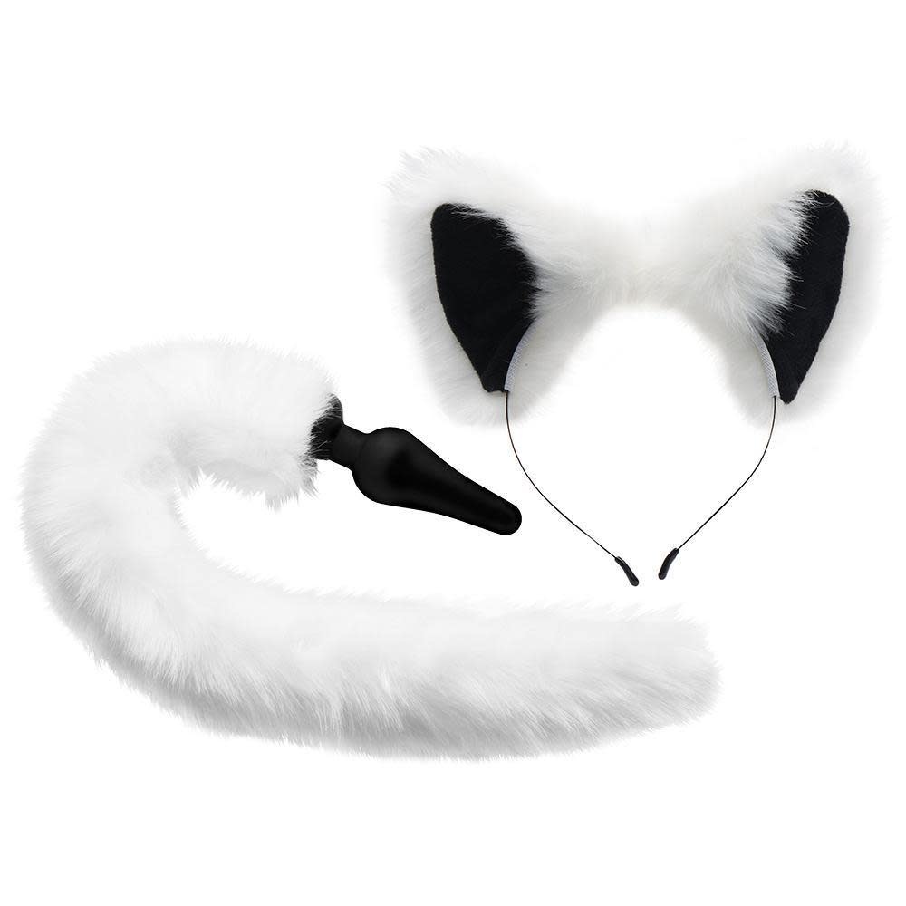 Tailz Plug & Ear Set - White Fox