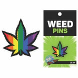 Rainbow Marijuana Leaf Lapel Pin