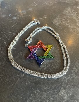 Star of David Pendant - Rainbow Pride