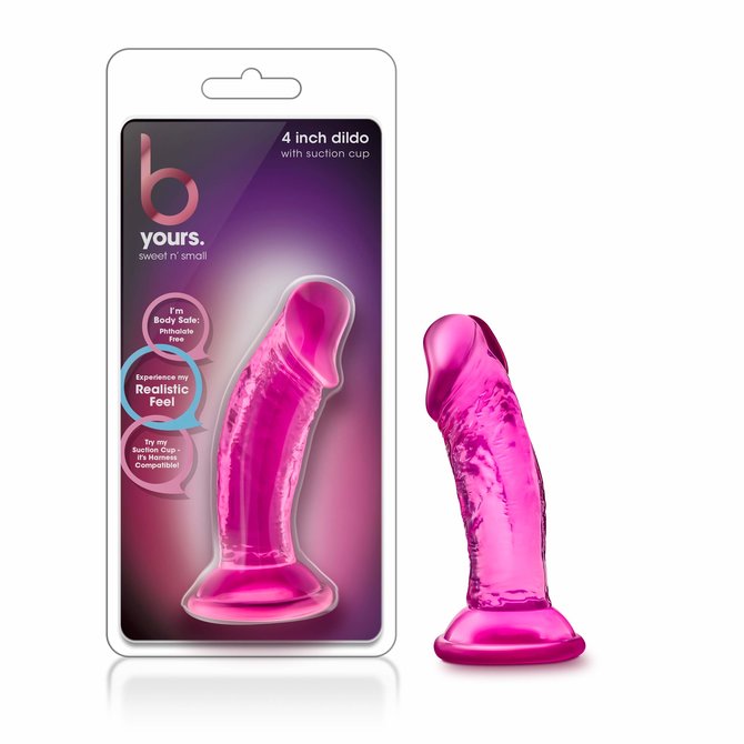 B Yours Sweet N' Small Dildo w/Suction 4" Pink