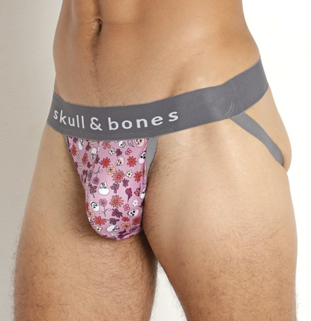 skull & bones Vintage Floral Jock - Pink - sale