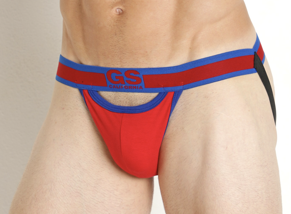 Go Softwear/American Jock GS California Scoop Jockstrap - Red/Royal - sale