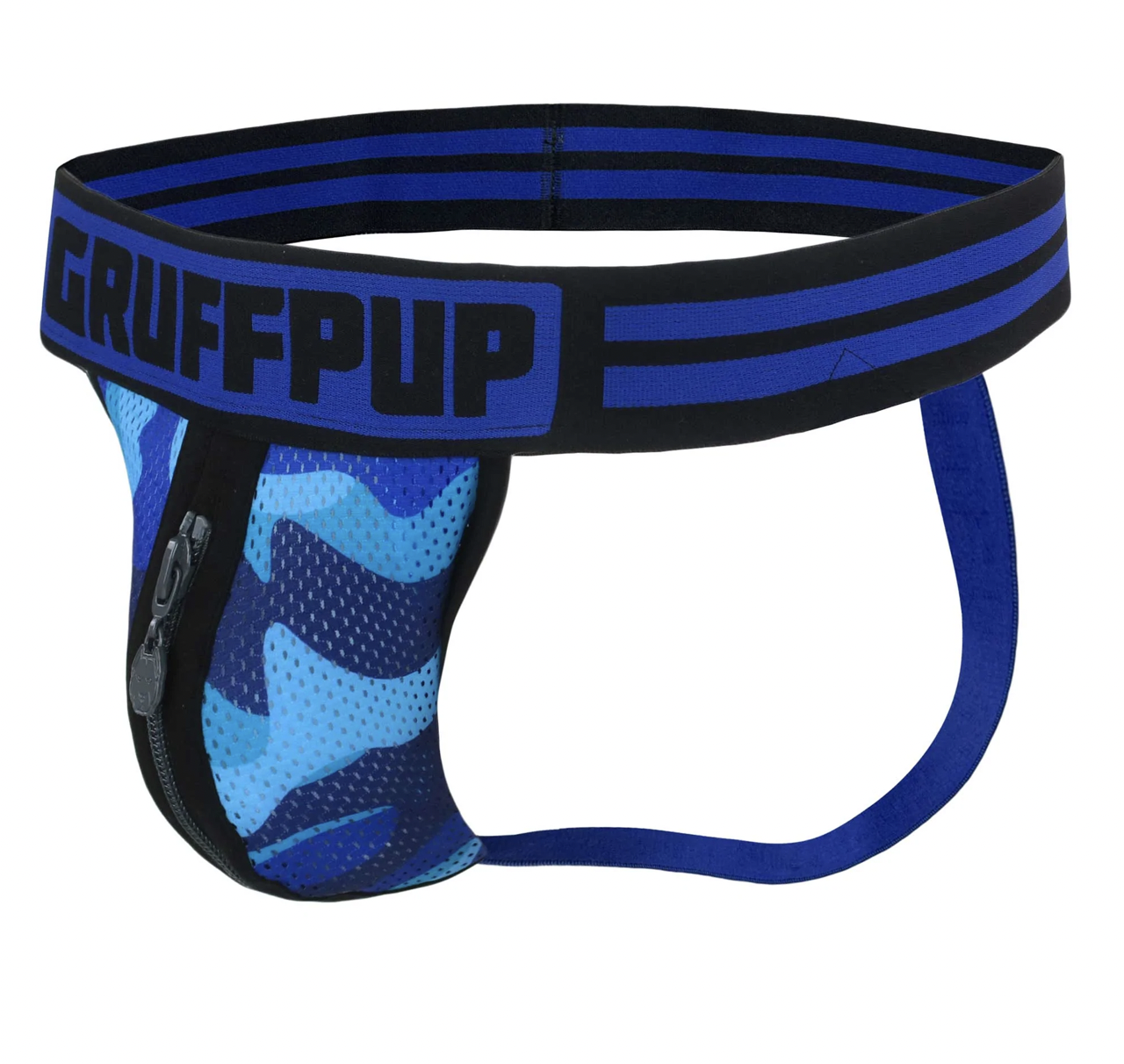 Gruff Pup Easy Release Zipper Jock - Blue Camo