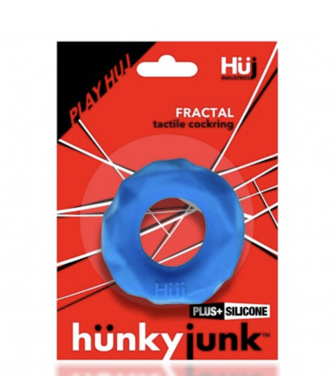 Hunkyjunk HUJ Fractal Cock Ring Teal Ice