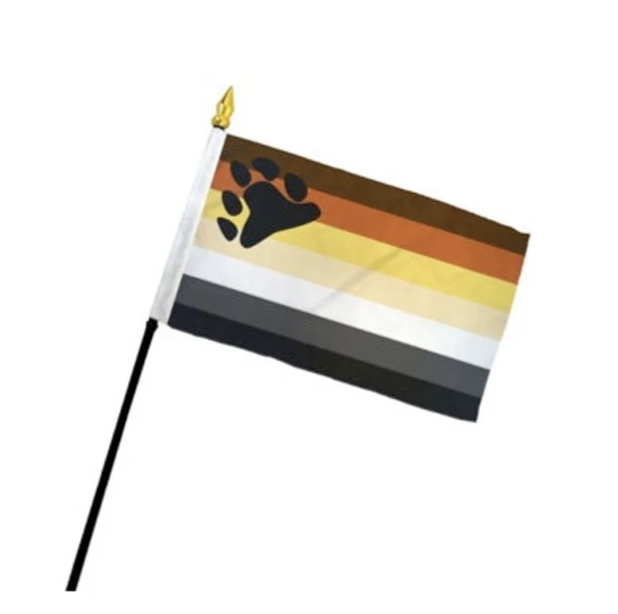 Small Bear Pride Flag on a Stick