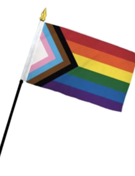 Small Stick Flag - Progress Rainbow