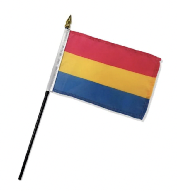 Small Pansexual Pride Flag on a Stick