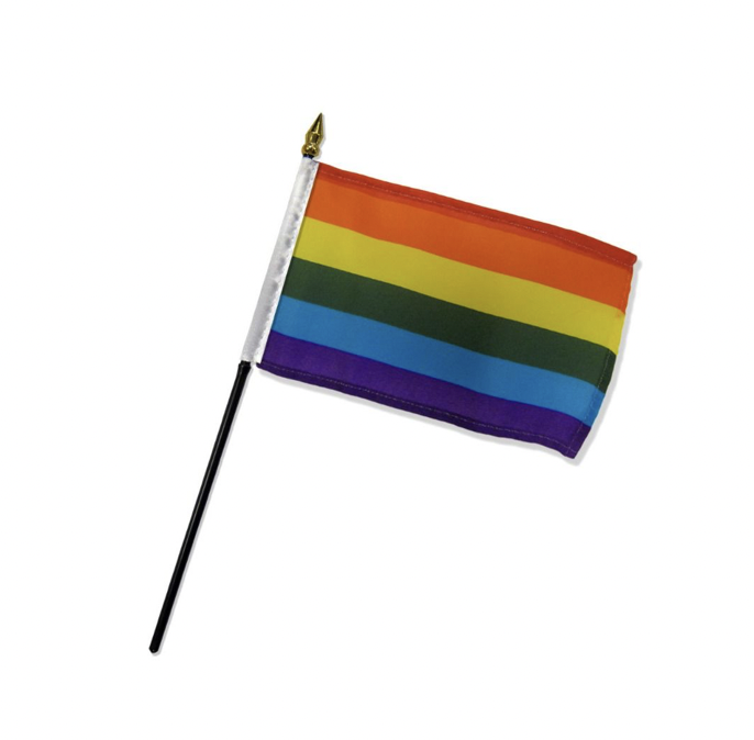 Small Rainbow Pride Flag on a Stick