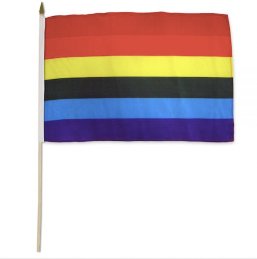 Rainbow Pride Stick Flag 12" x 8"