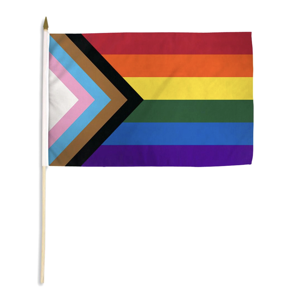 Progress Rainbow Pride Stick Flag 12" x 8"