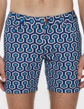 ST33LE 5" Knit Shorts - Teal/Blue Hex Maze