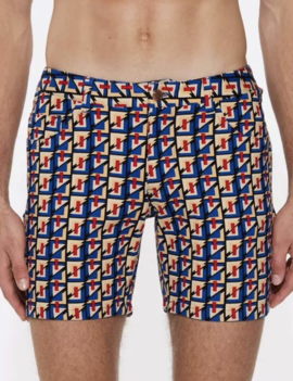 ST33LE 5" Knit Shorts - Cobalt/Red Abstract