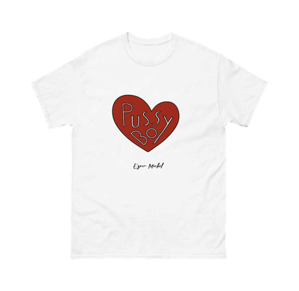 Pussyboy Heart Tee - White - sale