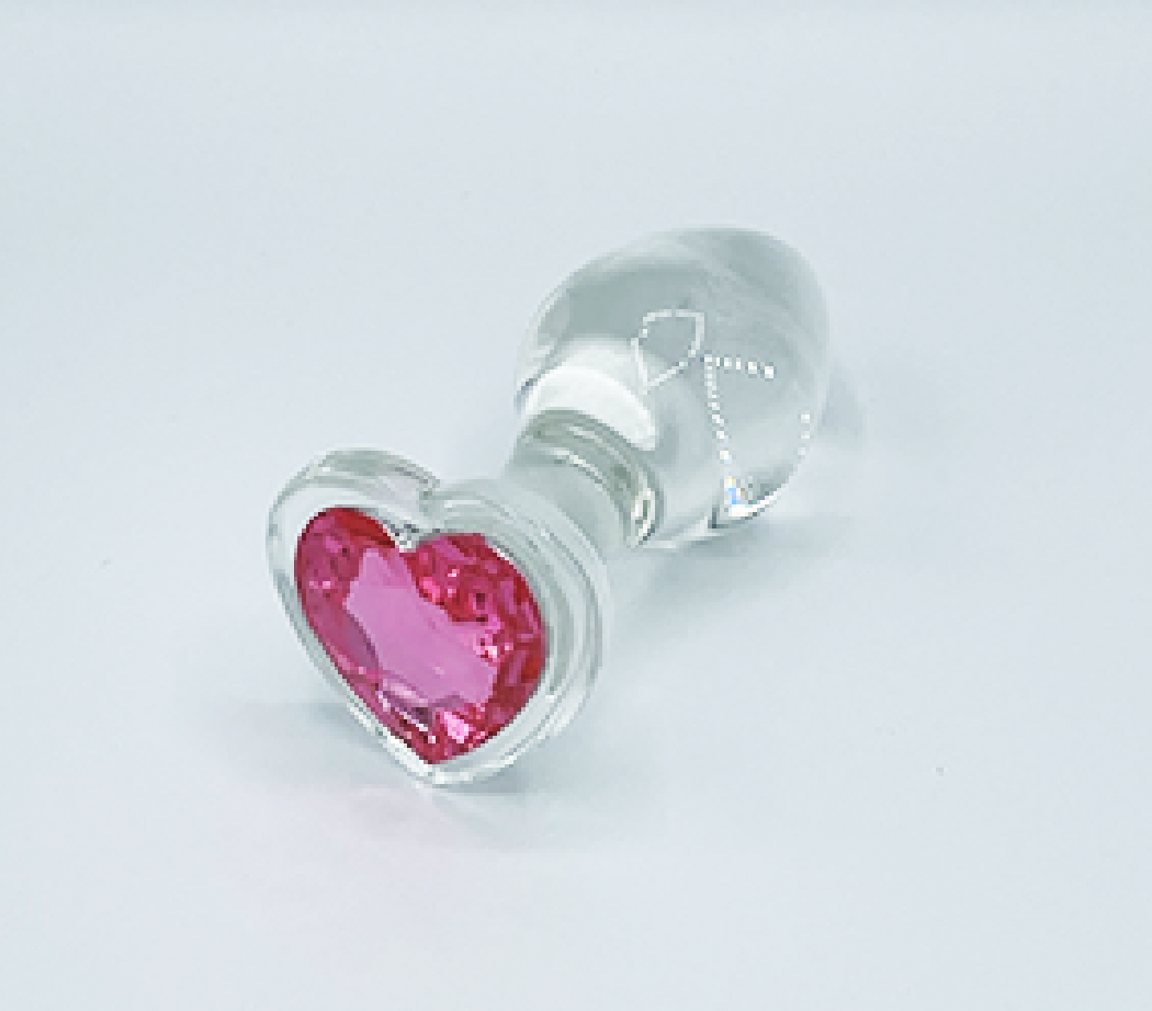 Gläs Heart Jewel Plug - M