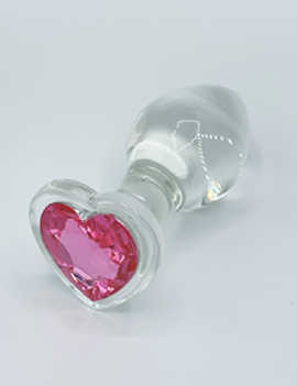 Gläs Heart Jewel Plug - S