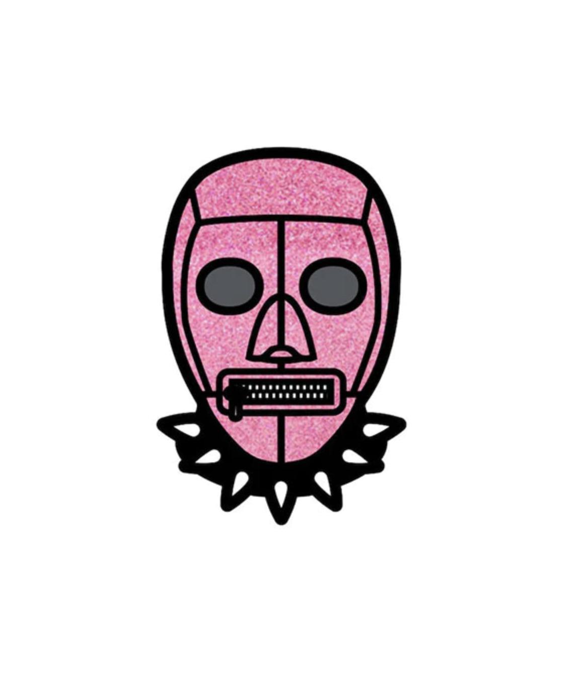 Wood Rocket Lapel Pin - Pink Bondage Mask