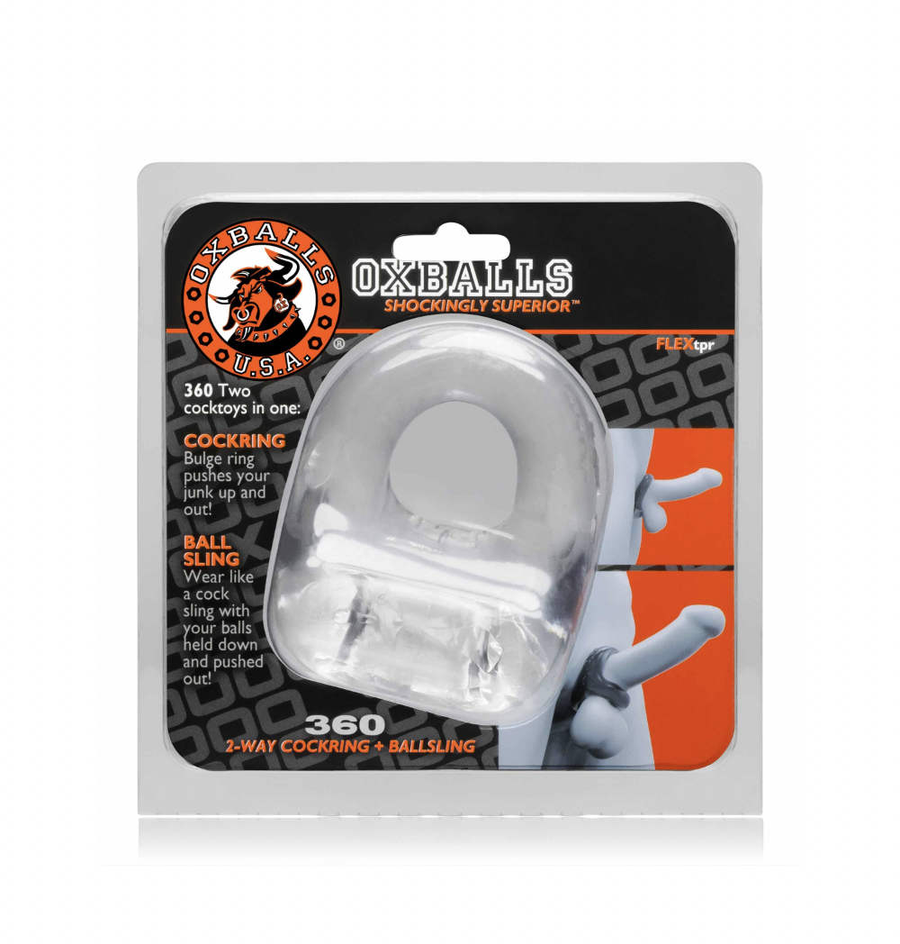 Oxballs OX 360 Cock Ring & Ballsling Clear