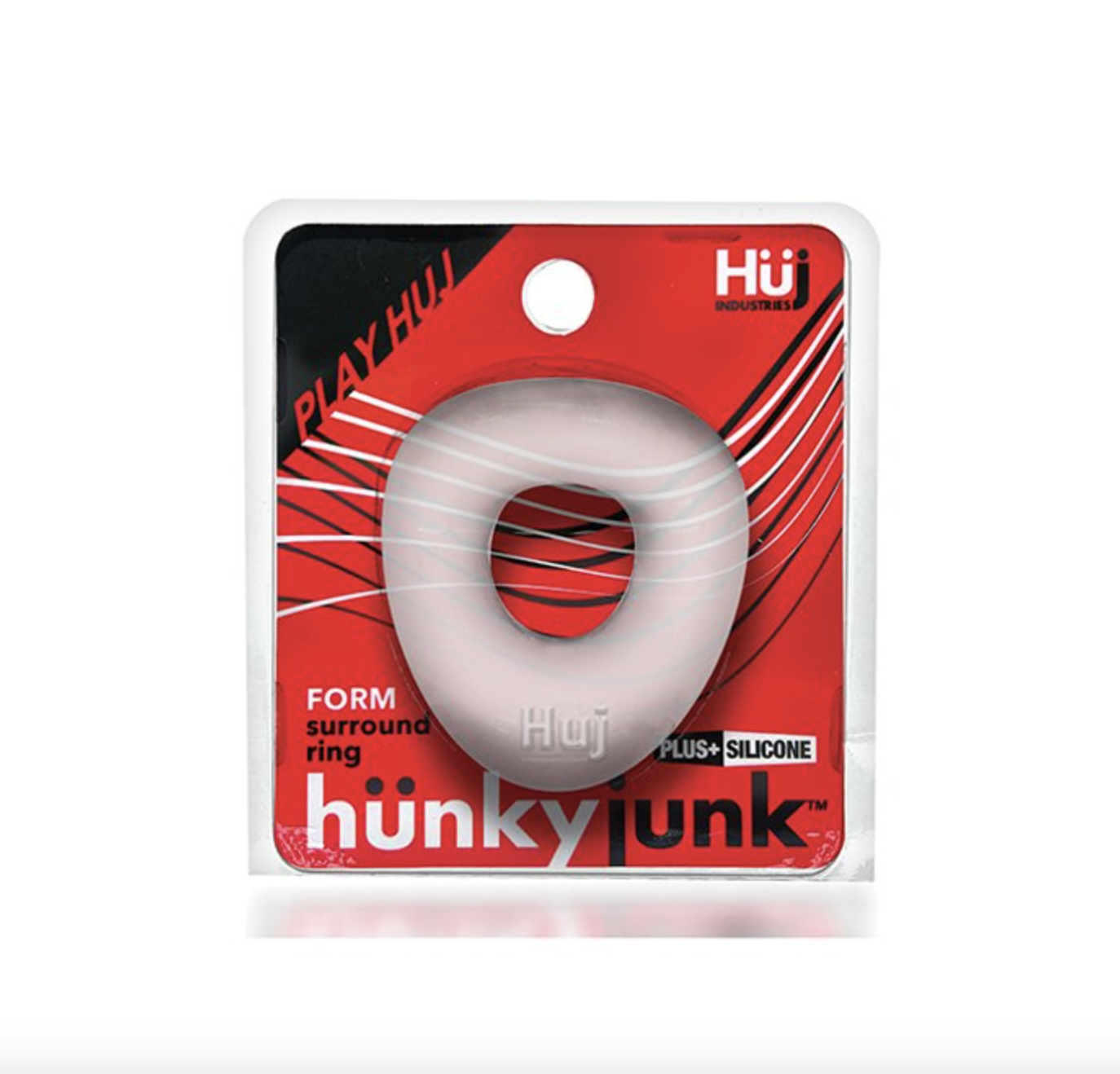 Hunkyjunk HUJ Form Cock Ring Clear Ice