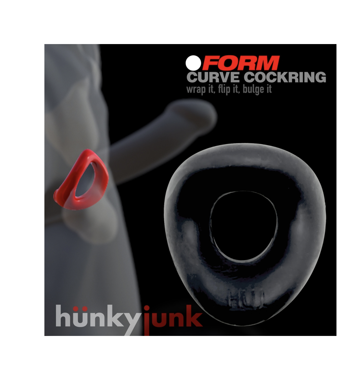 Hunkyjunk HUJ Form Cock Ring Tar Ice