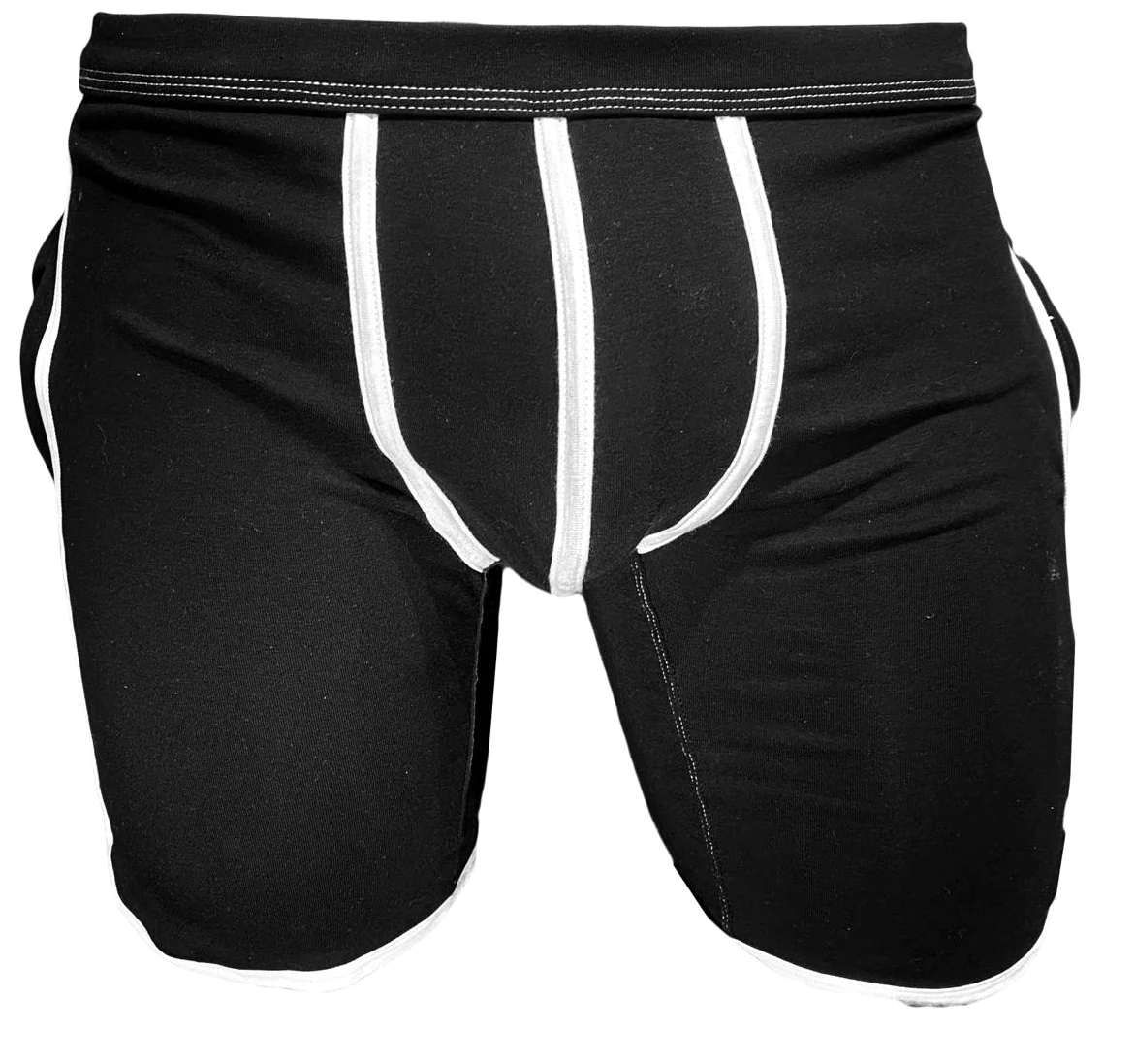 Knobs Gym Shorts w/ Contrast Trim - Black/White