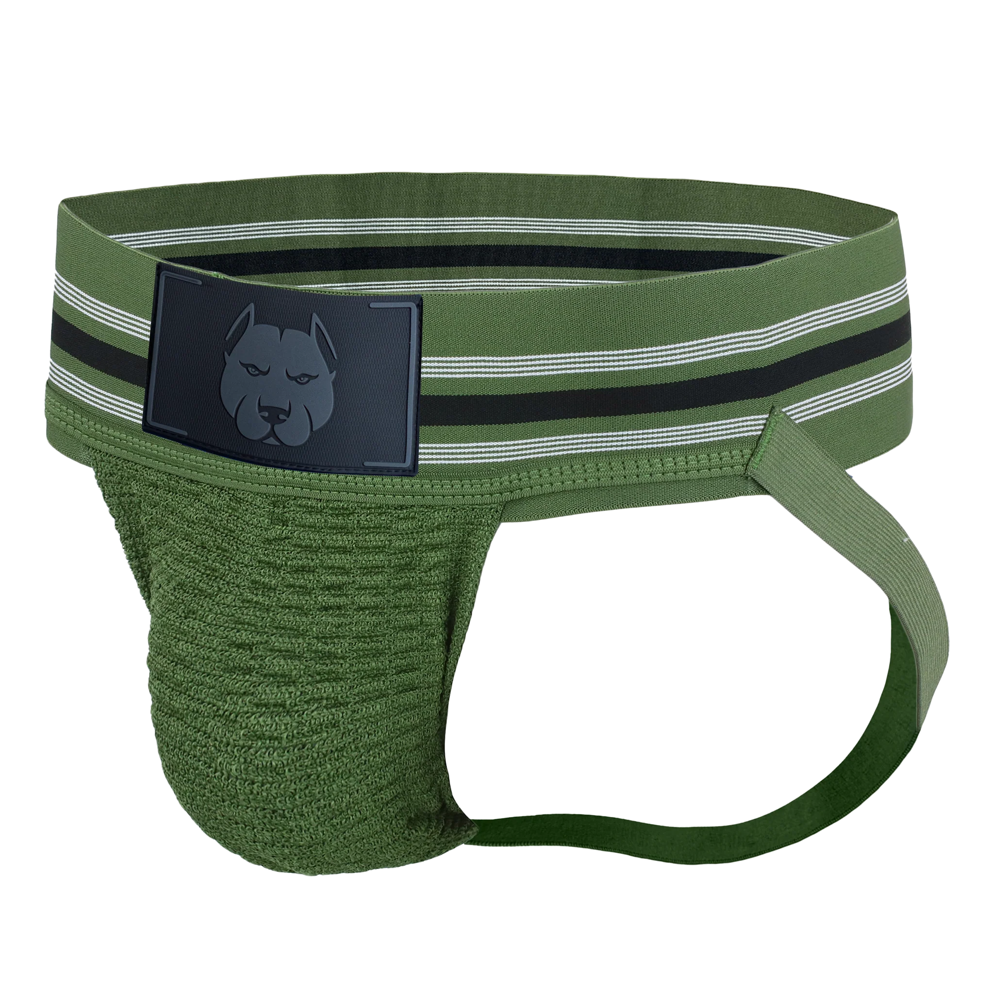 Gruff Pup Pocket Jock - Army Green Striped - sale