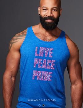 Silber Fuchs NYC LOVE PEACE PRIDE Tank - Royal Blue