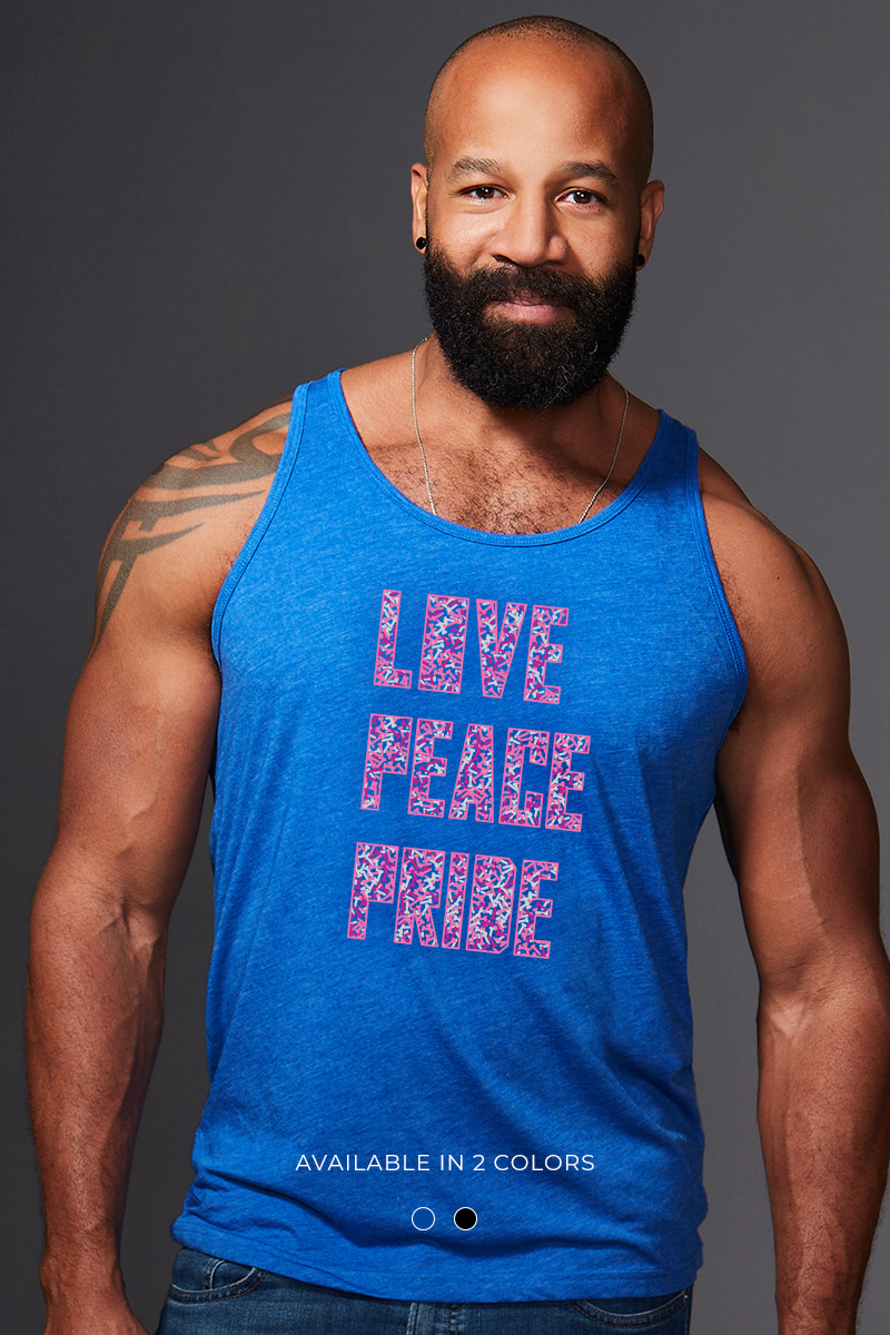 Silber Fuchs NYC LOVE PEACE PRIDE Tank - Royal Blue