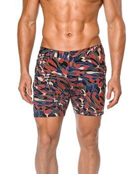 ST33LE Limited Edition 5" Knit Shorts - Brick/Royal Curly Cues