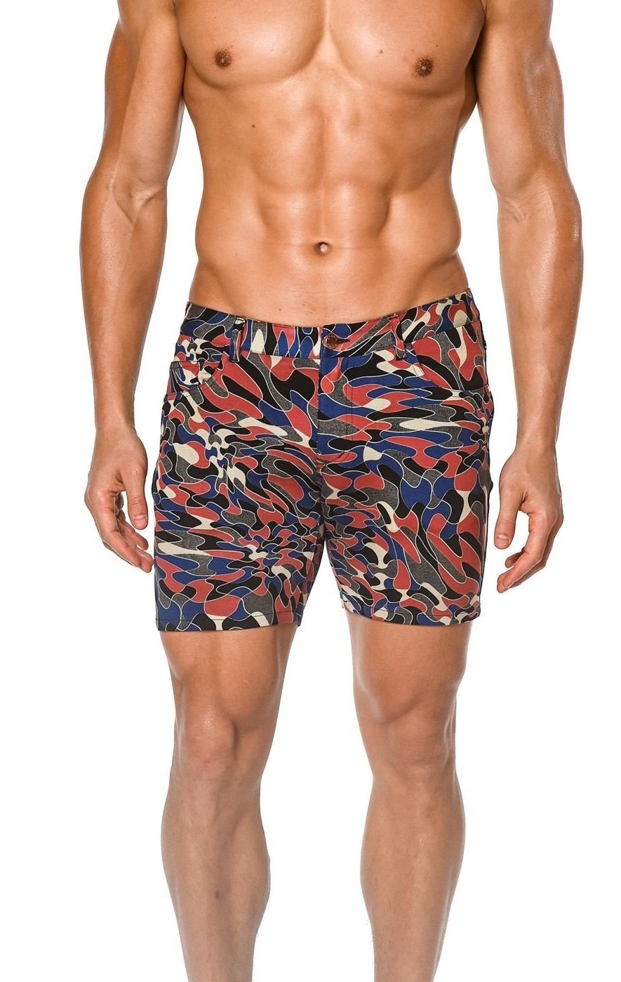 ST33LE Limited Edition 5" Knit Shorts - Brick/Royal Curly Cues