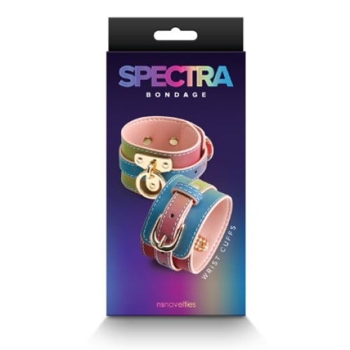 Spectra Bondage Wrist Cuffs - Rainbow