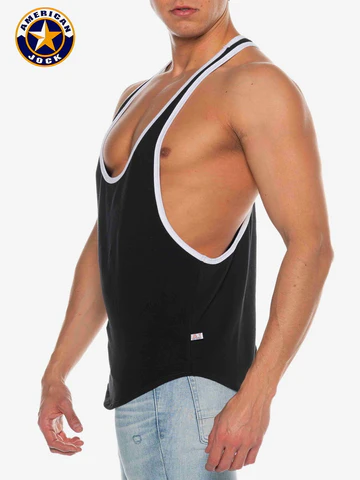 Go Softwear/American Jock Bodybuilder Tank Top - Black/White