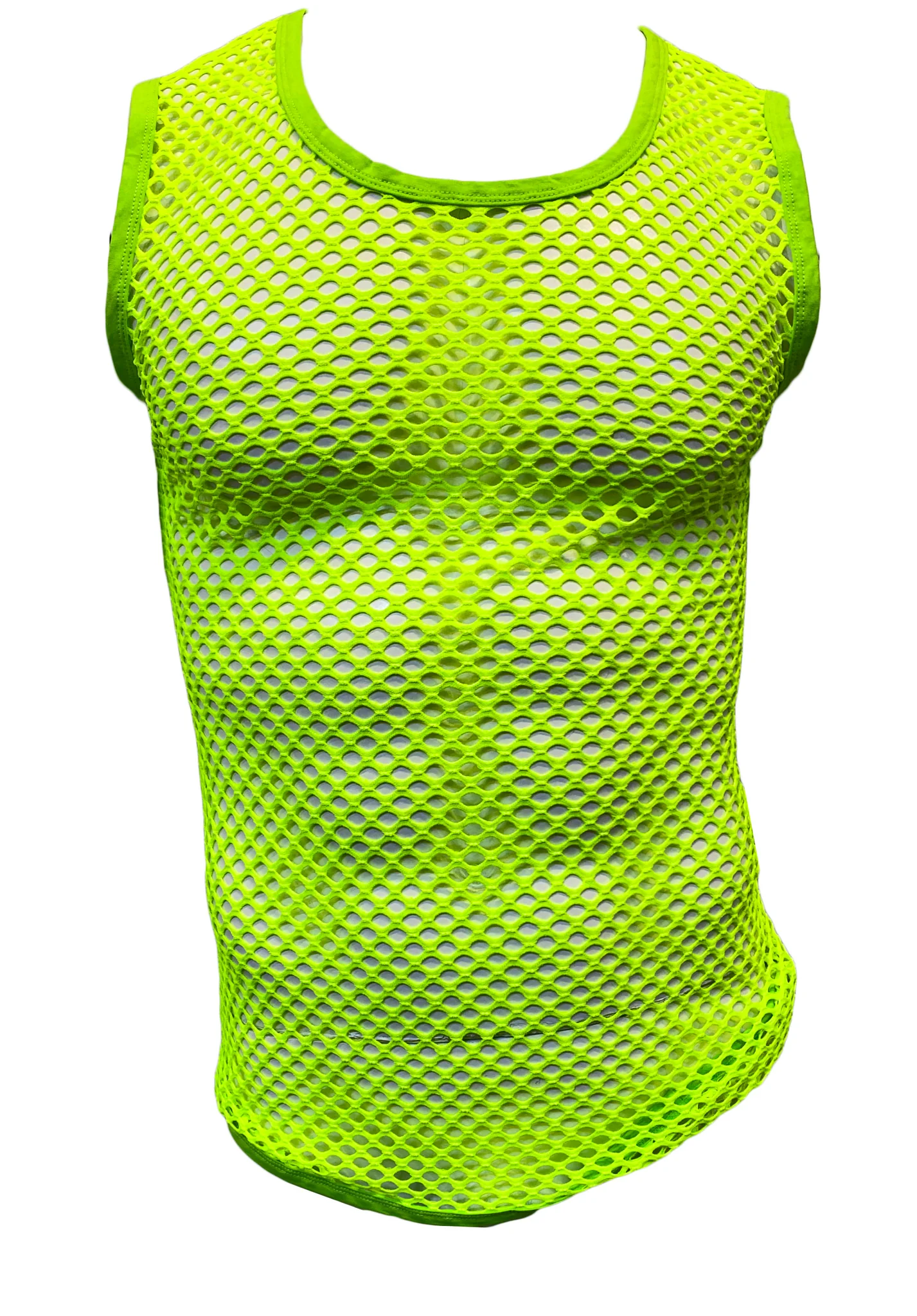 Knobs A319 Fishnet Tank - Neon Green - sale