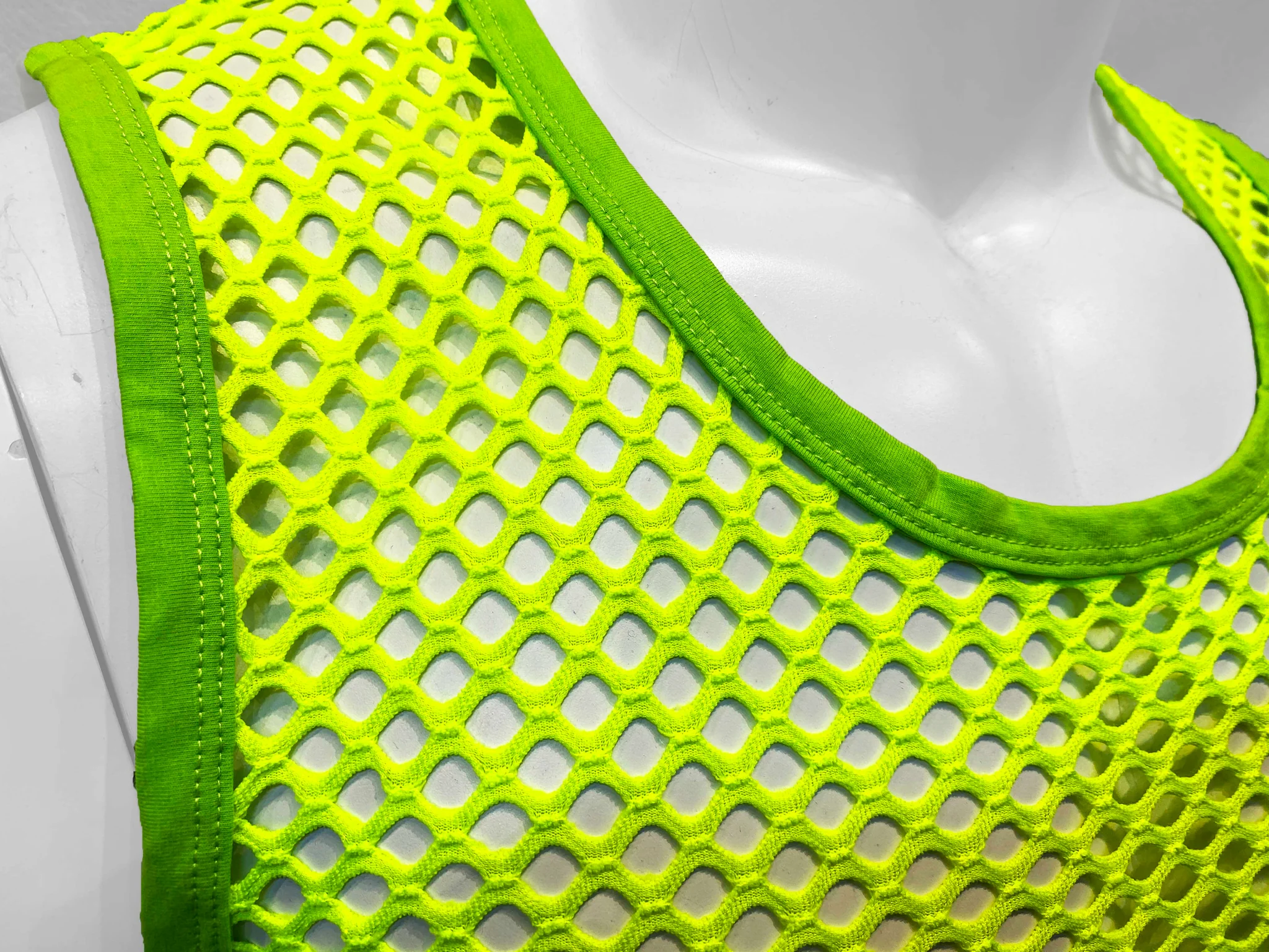 Knobs A319 Fishnet Tank - Neon Green - sale