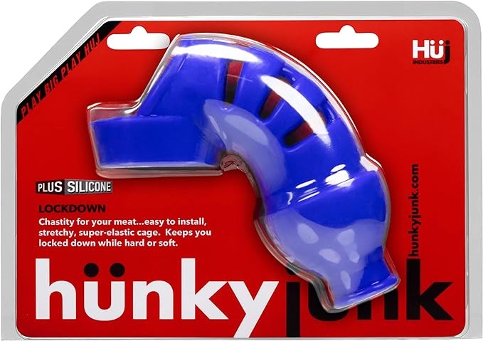 Hunkyjunk HUJ Lockdown Chastity Cage - Cobalt