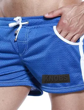 Knobs Mesh Pocket Swim Shorts - Blue