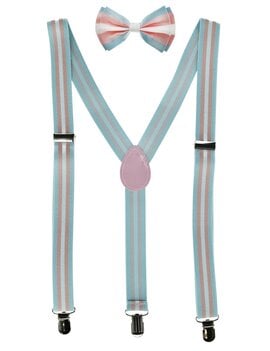 Trans Pride Bow Tie/Suspender Set