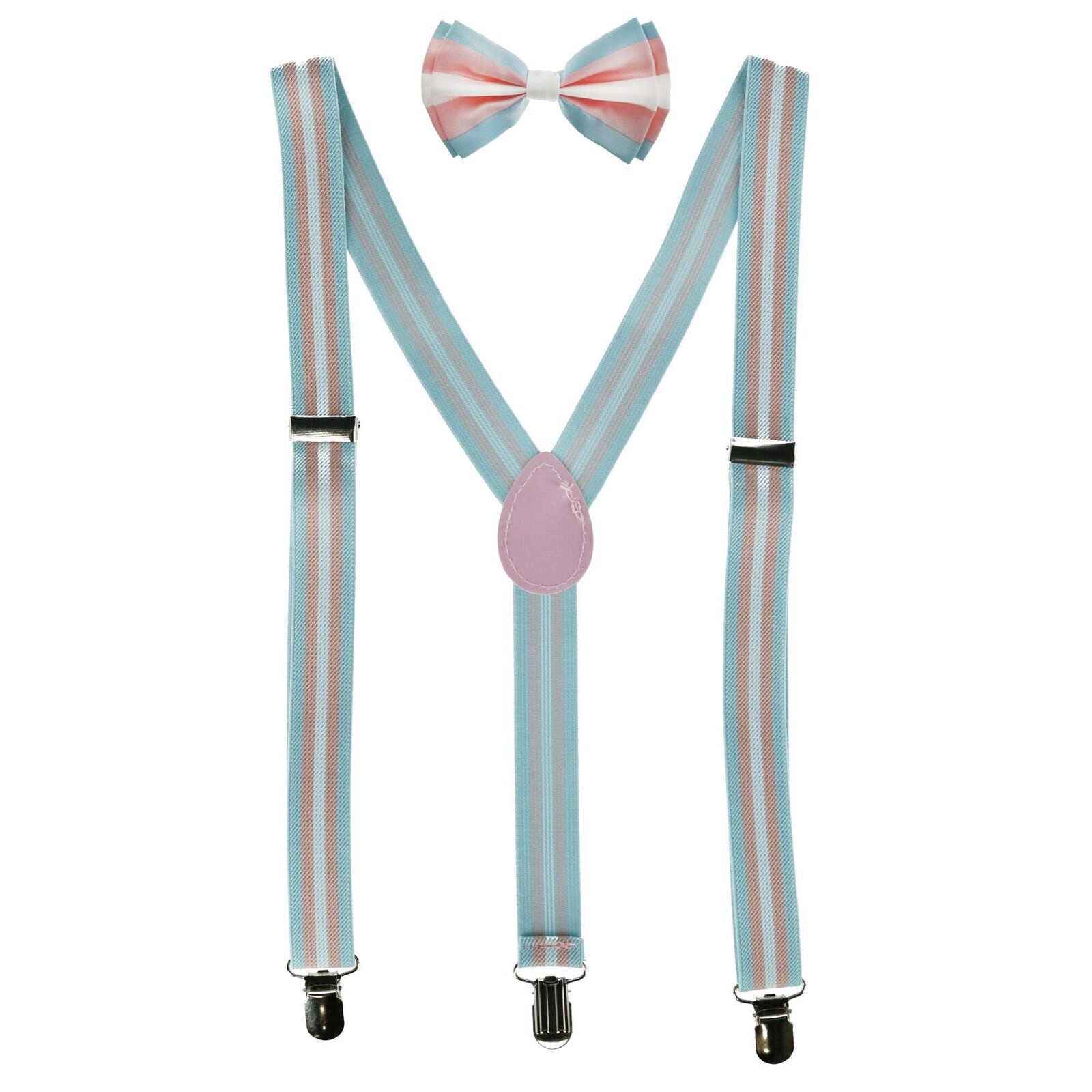 Trans Pride Bow Tie/Suspender Set